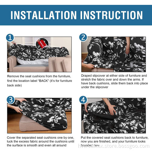 Floral Printed Stretch 2-Piece Armchair Sofa Cover